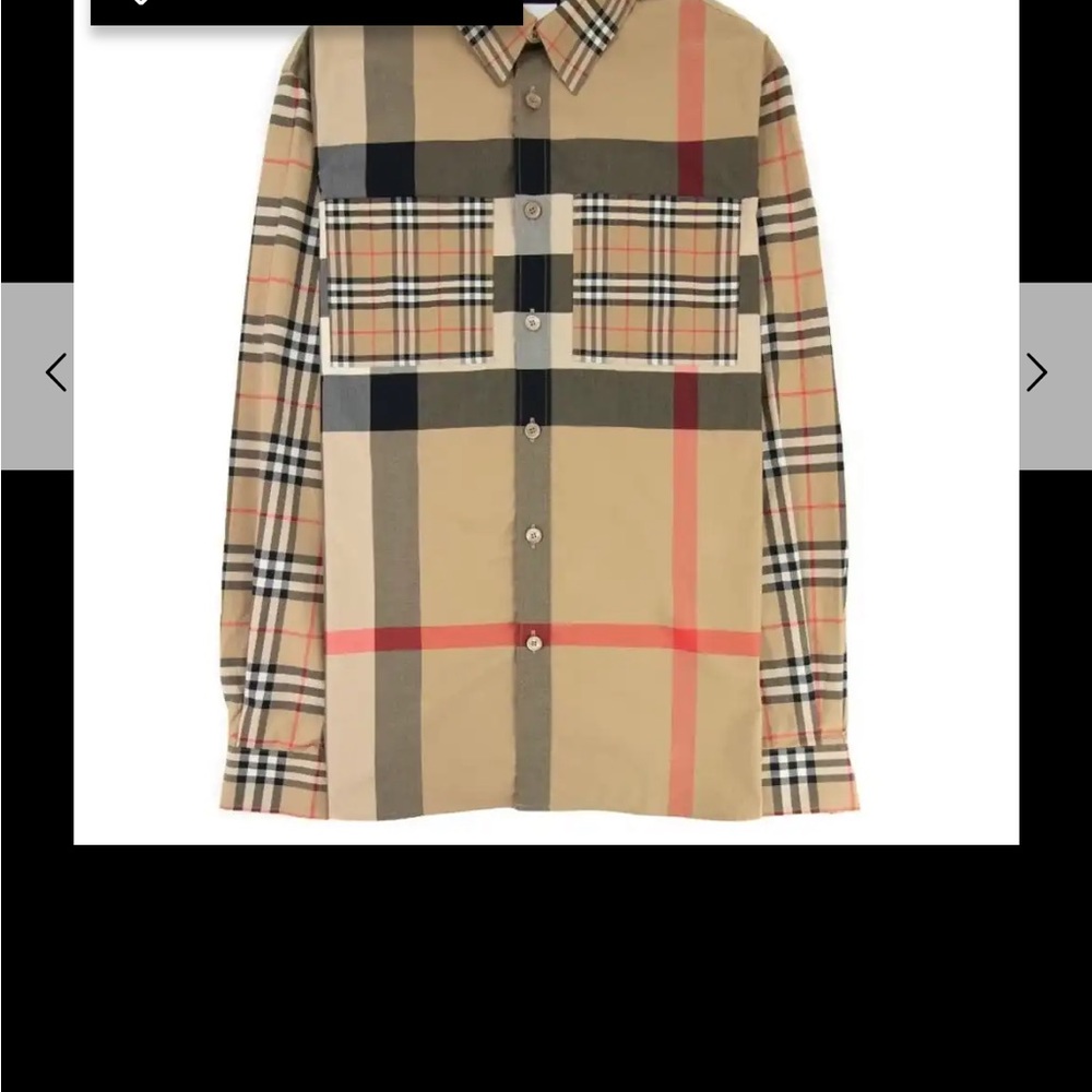 Authentic Burberry patchwork long sleeve polo